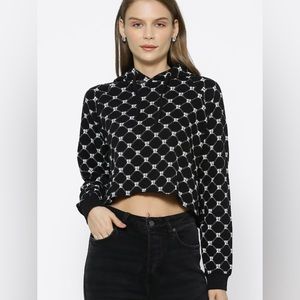 Forever 21 checkered “real” cropped hoodie